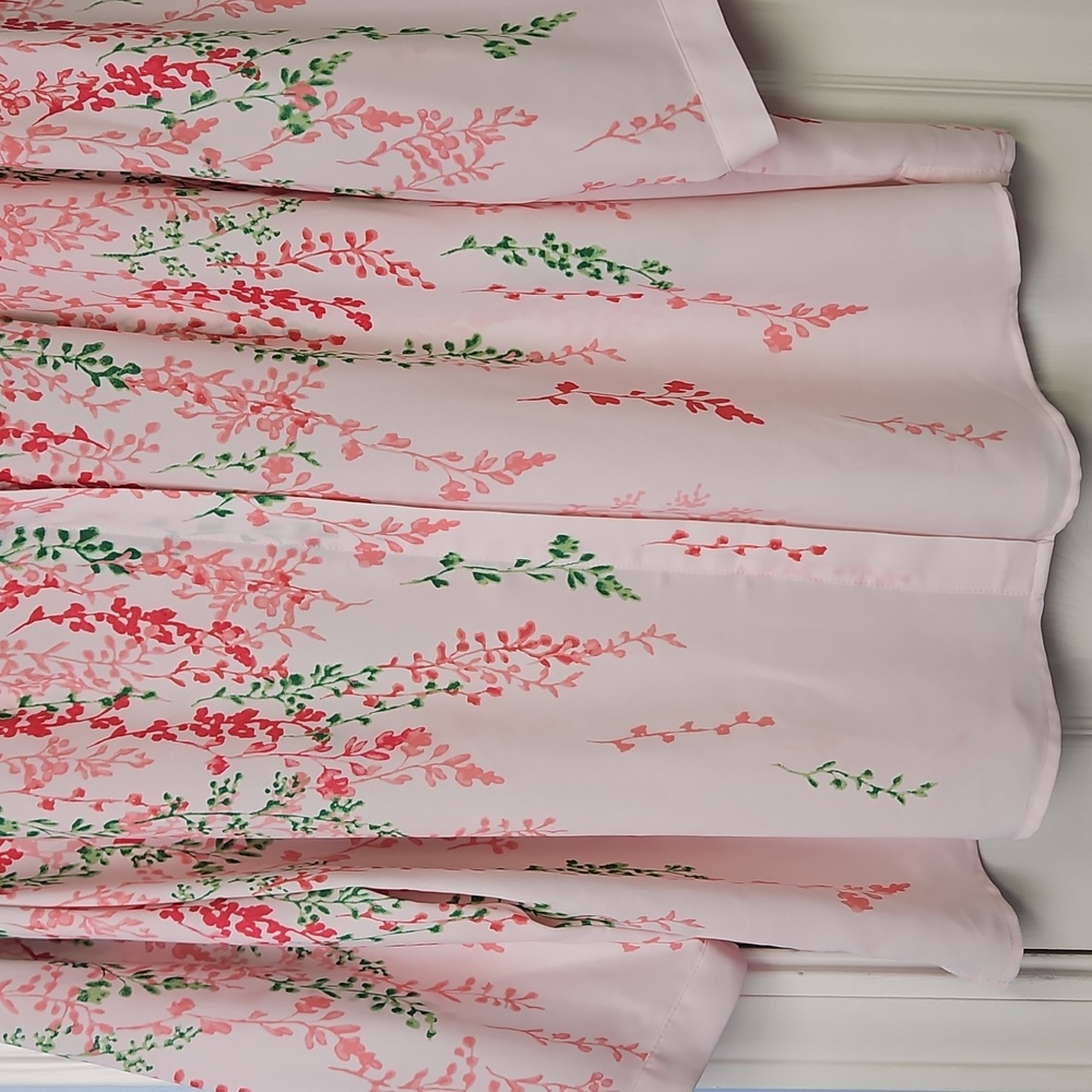 Investments 3/4 Sleeve Button Front V-neck Top: Pink W/Floral:Size- 1X - Picture 3 of 14